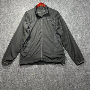 Merrell Jacket Mens Large Black  Zip Up Lightweight Zip Back Pocket Open Pockets
